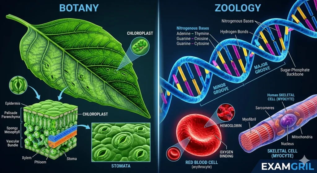 Biology syllabus breakdown for NEET UG 2027 covering Botany and Human Physiology.