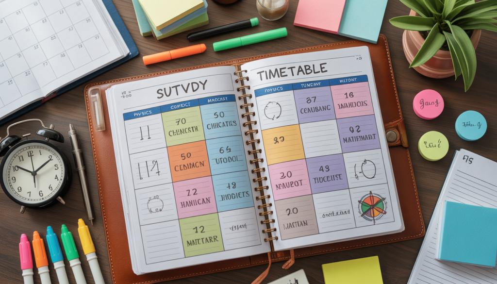 JEE Main 2026 study timetable for physics chemistry mathematics preparation plan