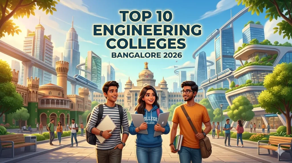 High-quality visualization of Top 10 Engineering Colleges in Bangalore showing bright future for students.