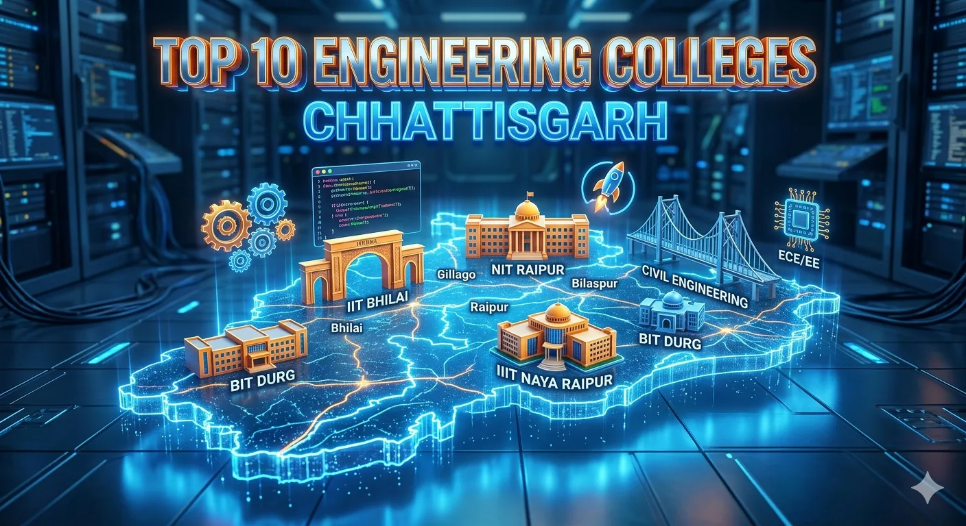 Top 10 engineering colleges in Chhattisgarh visual ranking conceptual image.