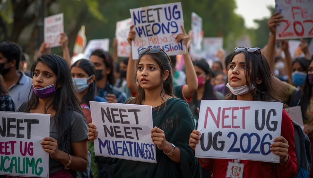 NEET UG 2026 Exam Cancelled protest