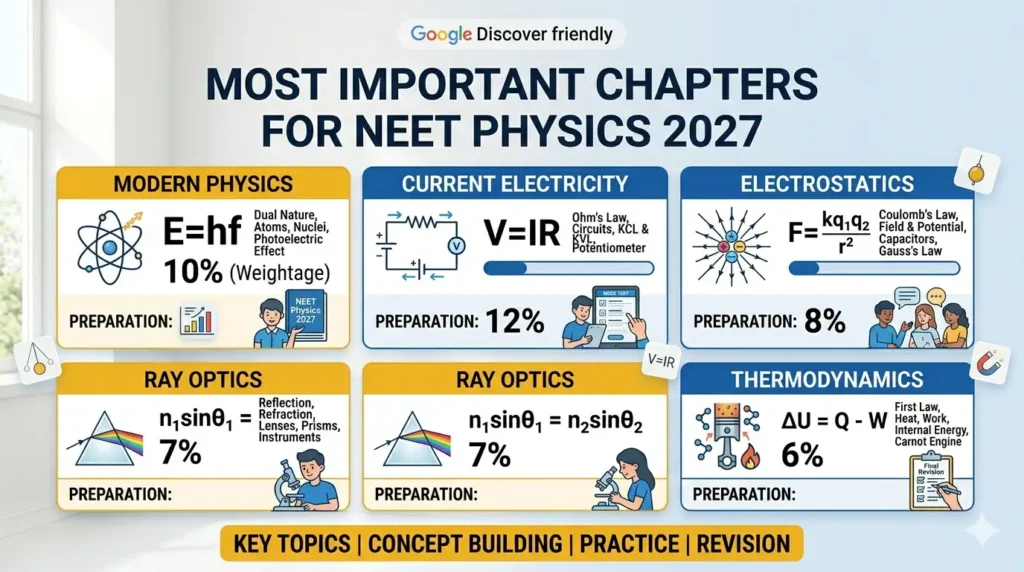 Most important chapters for NEET Physics 2027 preparation