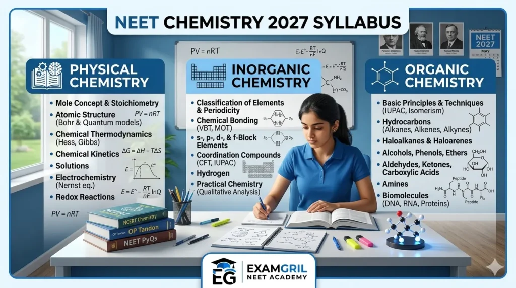 NEET Chemistry Syllabus 2027 chapter wise topics
