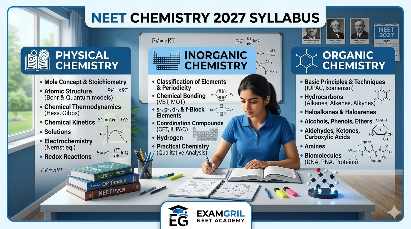 NEET Chemistry Syllabus 2027 chapter wise topics