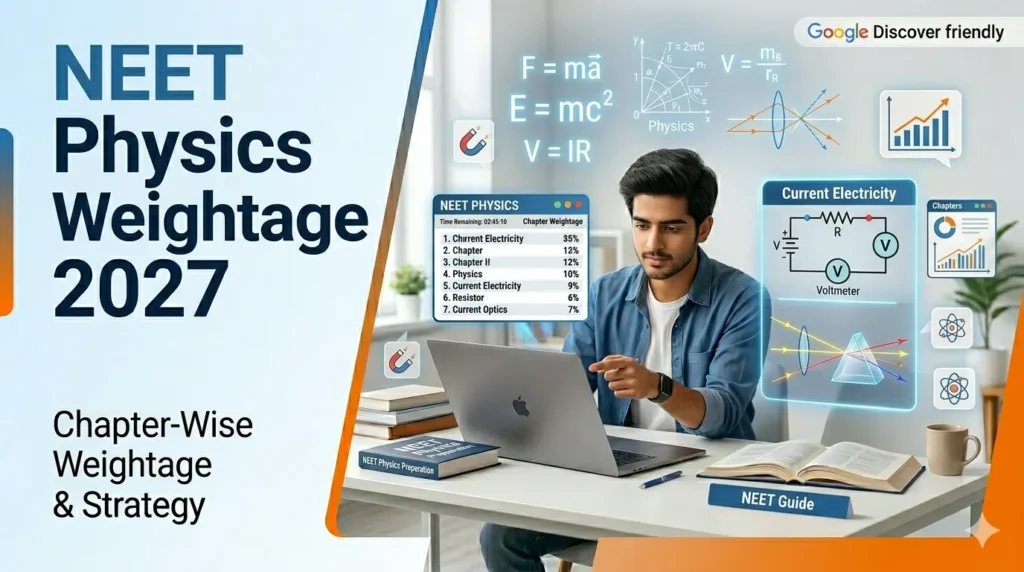 NEET Physics Chapter Wise Weightage 2027 with important chapters and marks distribution