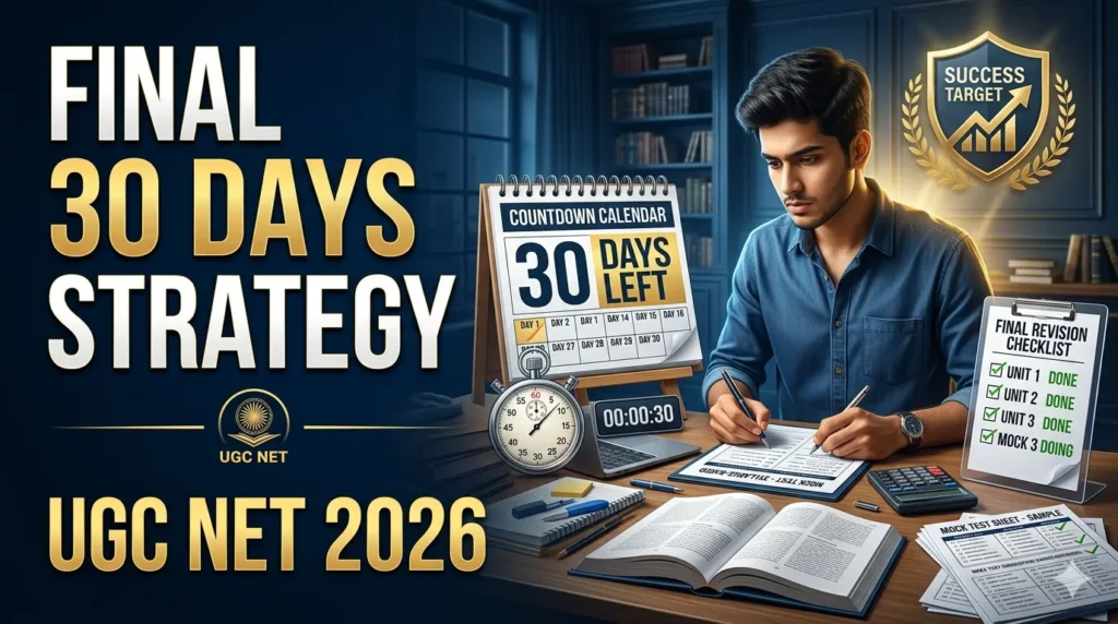 Final 30 days preparation strategy for UGC NET 2026 exam
