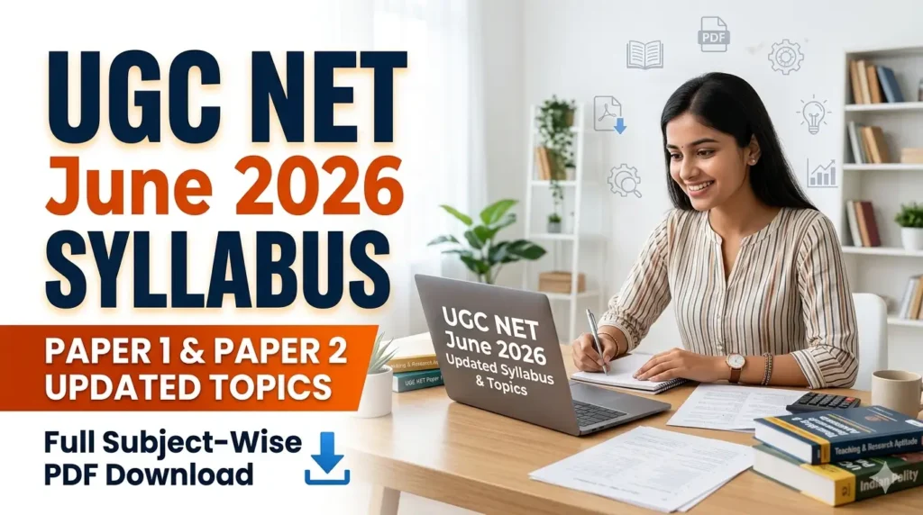 UGC NET June 2026 syllabus featured image for Paper 1 and Paper 2 updated exam topics