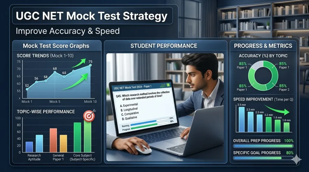 UGC NET mock test strategy chart for improving speed and accuracy