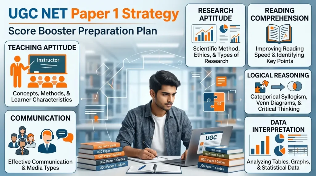 UGC NET Paper 1 preparation strategy with subject wise study plan