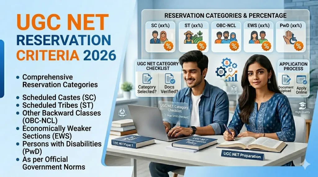 UGC NET reservation criteria for SC ST OBC EWS and PwD
